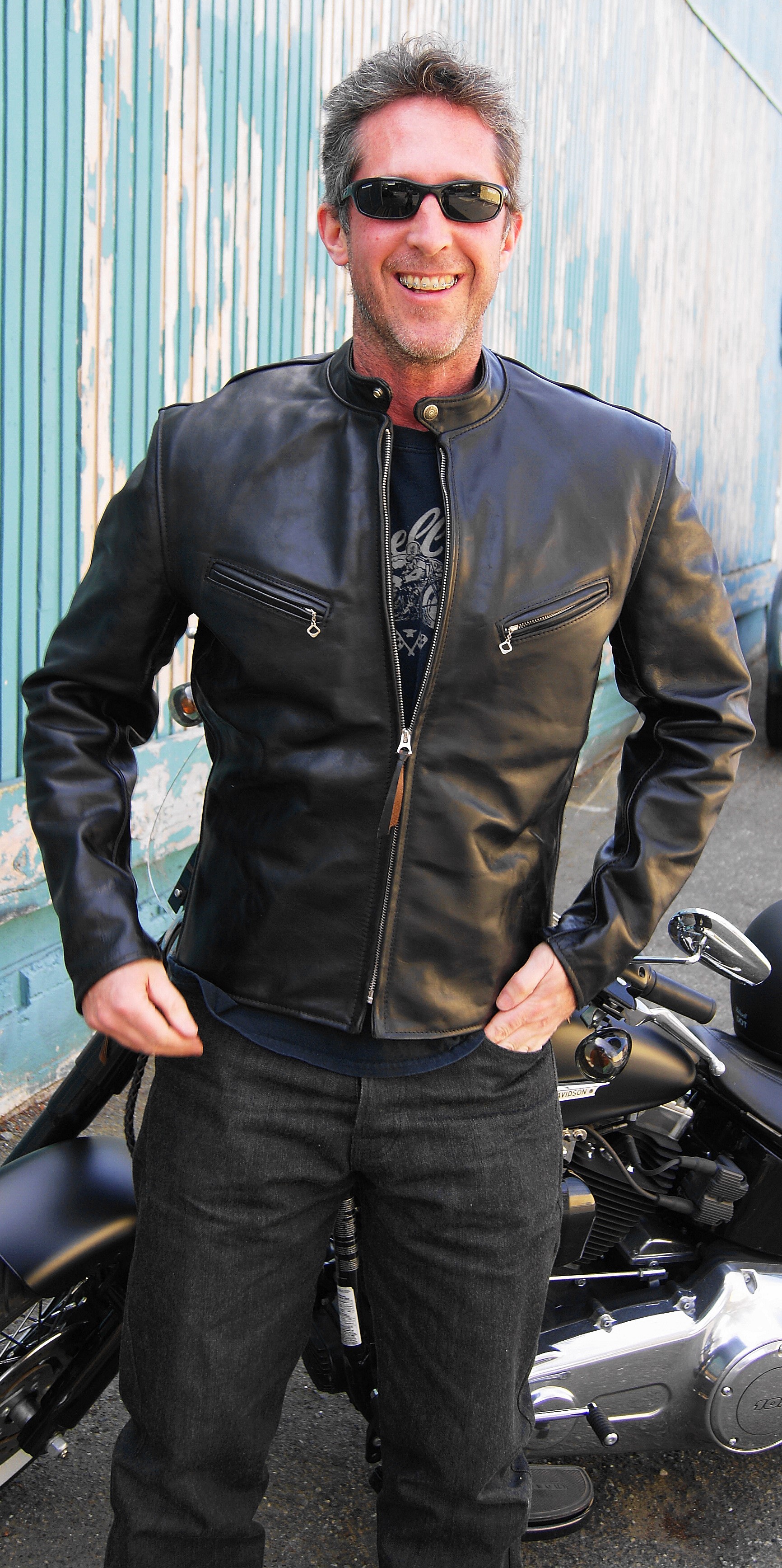 Aero Fontana Cafe' Racer in Black Front Quarter Horsehide...beautiful leather  jacket! | Styleforum